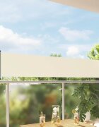 vidaXL Прибираща се дворна странична тента 60x300 см кремава
