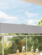 vidaXL Прибираща се дворна странична тента 60x300 см сива
