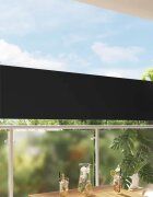 vidaXL Прибираща се дворна странична тента 80x300 см черна