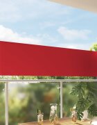 vidaXL Прибираща се дворна странична тента 80x300 см червена