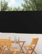 vidaXL Прибираща се странична тента 117x314 см черна