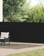 vidaXL Прибираща се странична тента 140x514 см черна