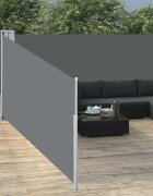 vidaXL Прибираща се странична тента антрацит 100x1000 см