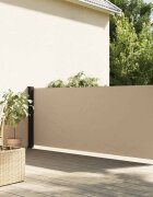 vidaXL Прибираща се странична тента бежова 140x300 см