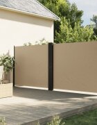 vidaXL Прибираща се странична тента бежова 160x1200 см