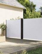 vidaXL Прибираща се странична тента бяла 180x1000 см