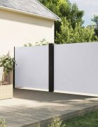 vidaXL Прибираща се странична тента бяла 180x1200 см