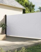 vidaXL Прибираща се странична тента бяла 220x500 см