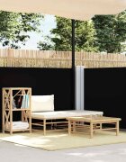 vidaXL Прибираща се странична тента черна 120x600 см