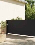 vidaXL Прибираща се странична тента черна 120x600 см