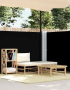 vidaXL Прибираща се странична тента черна 140x1000 см