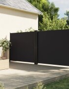 vidaXL Прибираща се странична тента черна 160x1000 см