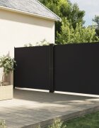 vidaXL Прибираща се странична тента черна 180x1000 см