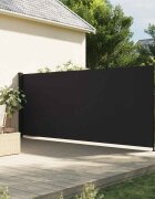 vidaXL Прибираща се странична тента черна 180x500 см