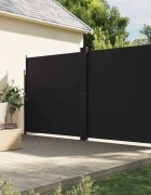 vidaXL Прибираща се странична тента черна 200x1200 см
