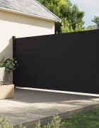 vidaXL Прибираща се странична тента черна 200x300 см