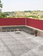 vidaXL Прибираща се странична тента червена 117x1200 см