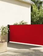 vidaXL Прибираща се странична тента червена 140x600 см