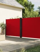vidaXL Прибираща се странична тента червена 180x600 см
