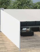 vidaXL Прибираща се странична тента кремава 100x1000 см
