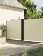 vidaXL Прибираща се странична тента кремава 160х600 см