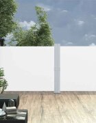 vidaXL Прибираща се странична тента кремава 170x1000 см