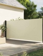 vidaXL Прибираща се странична тента кремава 180x300 см