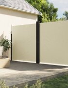 vidaXL Прибираща се странична тента кремава 220x1000 см