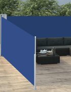 vidaXL Прибираща се странична тента синя 100x1000 см