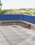 vidaXL Прибираща се странична тента синя 117x1200 см