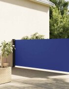 vidaXL Прибираща се странична тента синя 120x600 см