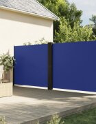 vidaXL Прибираща се странична тента синя 160x1200 см