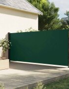 vidaXL Прибираща се странична тента тъмнозелена 180x300 см