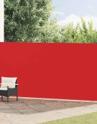 vidaXL Прибираща се странична тента за двор 180x600 см червена