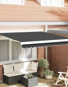 vidaXL Прибираща се тента Антрацит 300 x 250 cm Платно и алуминий