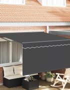 vidaXL Прибираща се тента Антрацит 300 x 250 cm Полиестер и алуминий
