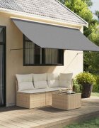 vidaXL Прибираща се тента антрацит 300x150 см плат и стомана