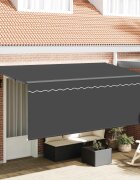 vidaXL Прибираща се тента Антрацит 350 x 200 cm Полиестер и алуминий