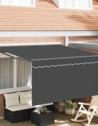 vidaXL Прибираща се тента Антрацит 350 x 250 cm Полиестер и алуминий