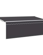vidaXL Прибираща се тента Антрацит 400 x 200 cm Полиестер и алуминий