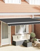 vidaXL Прибираща се тента Антрацит 400 x 200 cm текстил