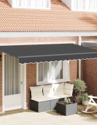 vidaXL Прибираща се тента Антрацит 400 x 200 cm текстил