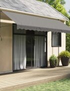 vidaXL Прибираща се тента антрацит 400x150 см плат и стомана