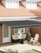 vidaXL Прибираща се тента Антрацит 450 × 300 cm Платно и алуминий