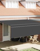 vidaXL Прибираща се тента Антрацит 450 × 300 cm Полиестер и алуминий