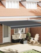 vidaXL Прибираща се тента Антрацит 450 x 300 x 165 см Текстил и Метал
