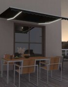 vidaXL Прибираща се тента Антрацит 450 × 350 cm Тъкан и алуминий
