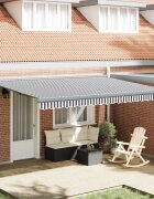 vidaXL Прибираща се тента антрацит и бял 45x3 м плат и алуминий