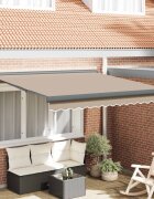 vidaXL Прибираща се тента Бежово 300 x 250 cm Платно и алуминий