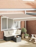 vidaXL Прибираща се тента Бежово 300 x 250 cm Полиестер